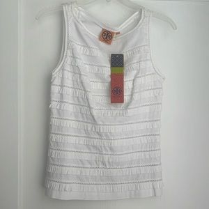 TORY BURCH SZ 2 WHITE IMOGEN TOP NWT